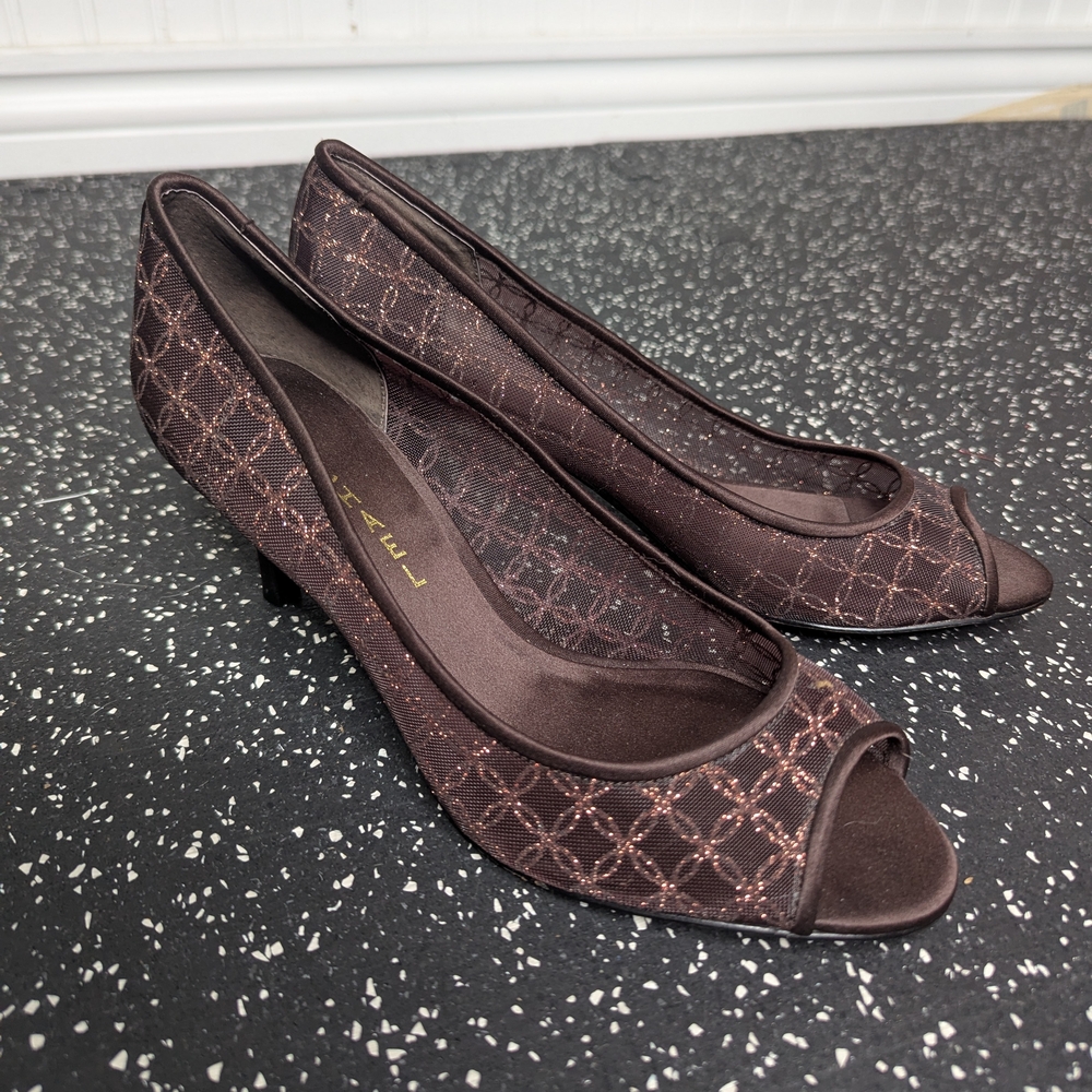 MICHAEL Michael Kors Brown Peep Toe Heels